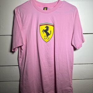 Puma Pink Short Sleeve Tee with Ferrari Logo